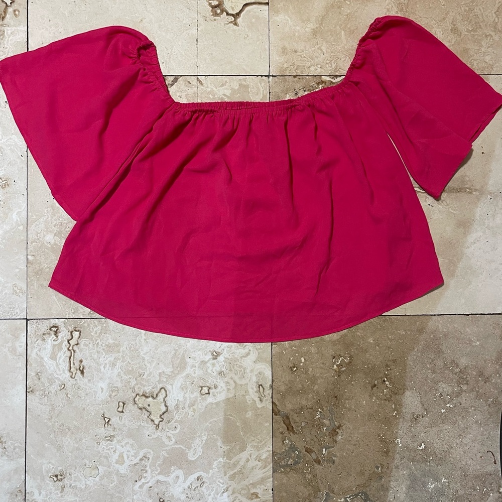 Elegant Off-Shoulder Red Blouse